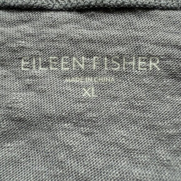 Eileen Fisher Size XL Silver Gray Metallic Linen Lightweight Sleeveless Tank Top - Picture 4 of 9